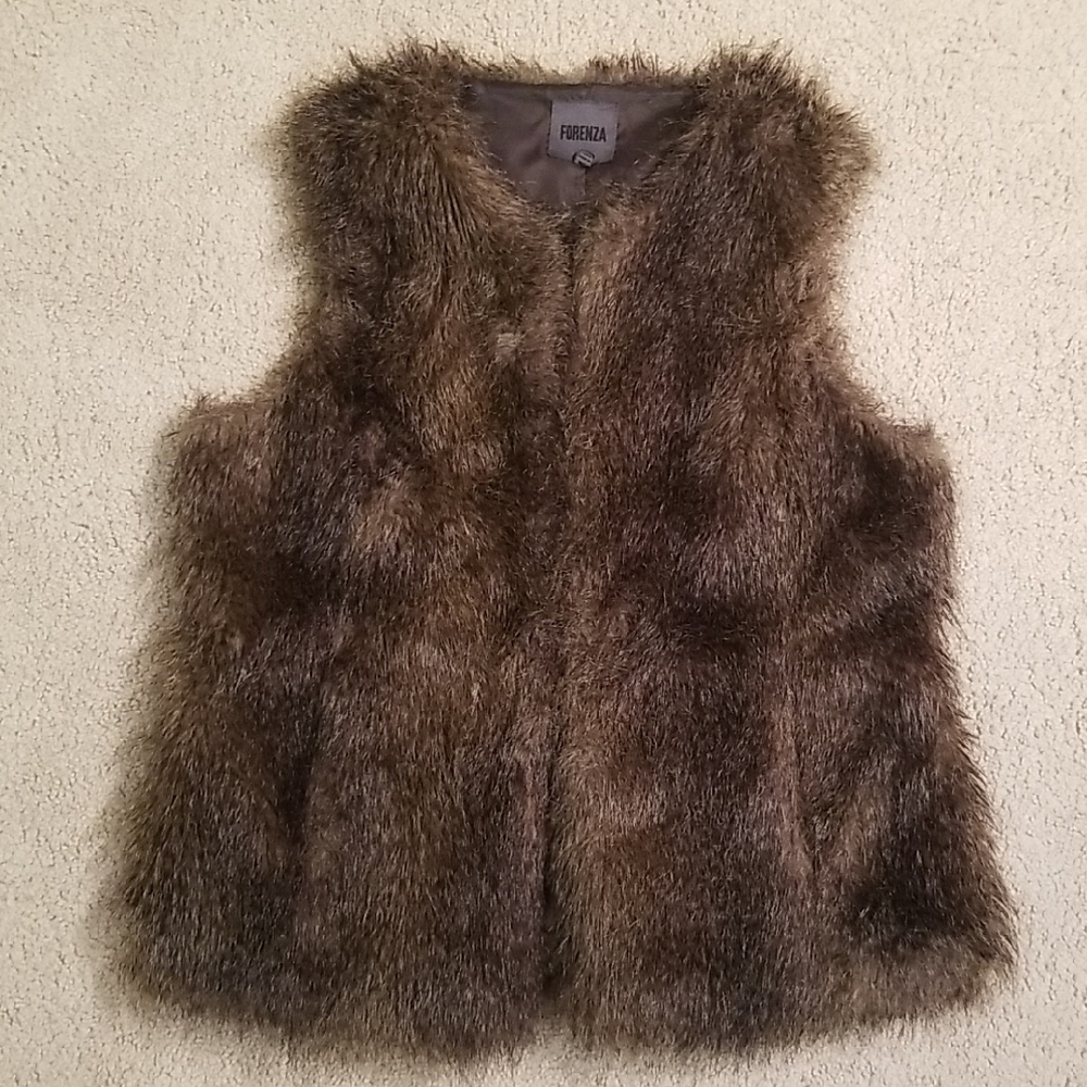 Vintage Forenza Faux Fur Vest in Brown